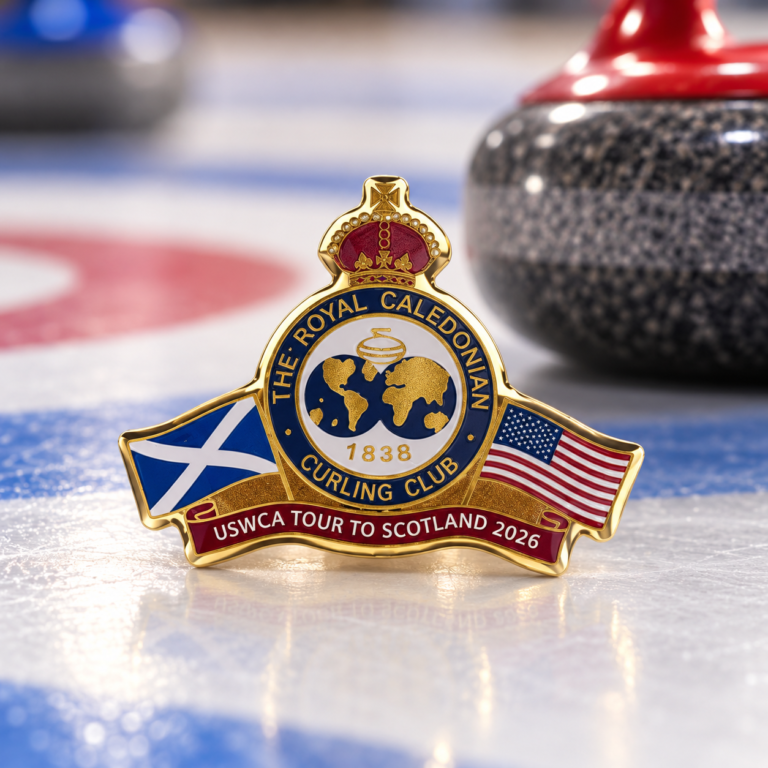 Scottish Curling Pin Badge